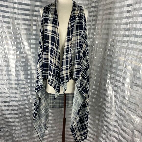 Grace & Emma Black/White Plaid Open Front Cardigan - Picture 1 of 4
